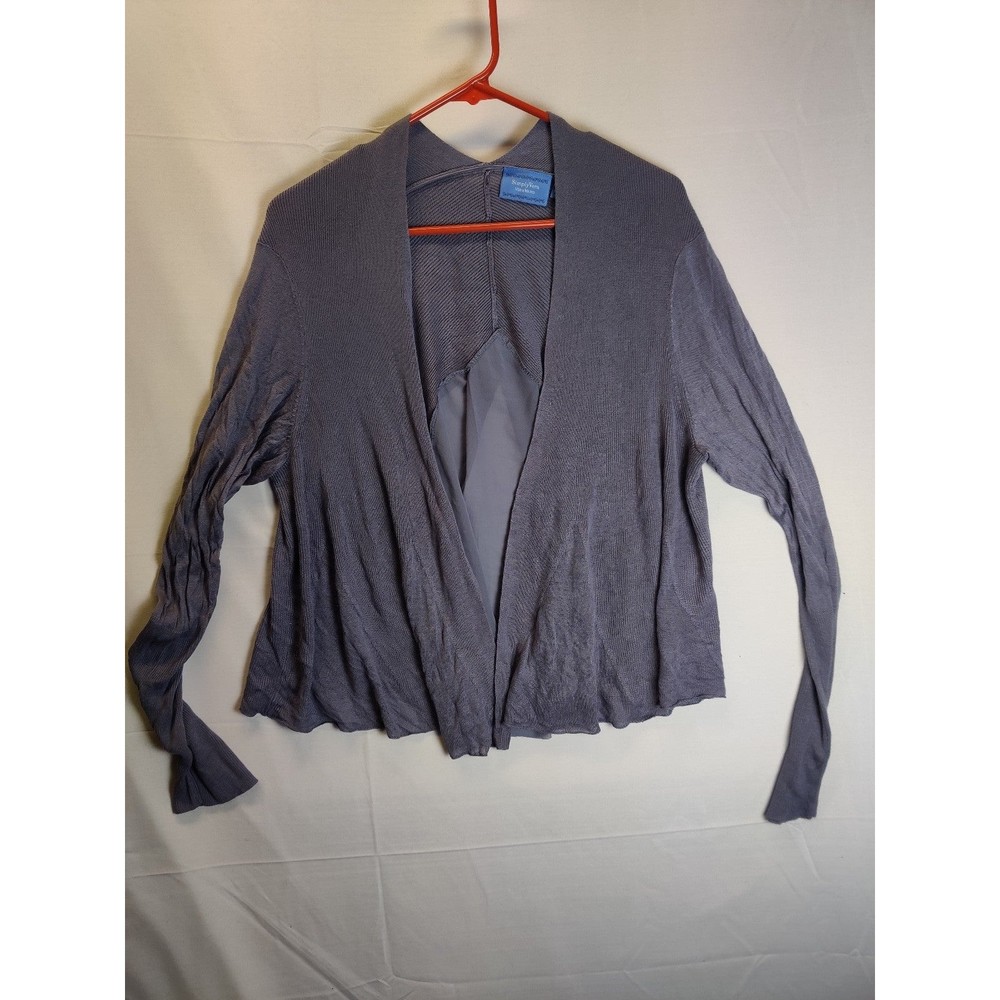 Simply Vera Wang Womens Blue Cardigan Sweater Open Front Long Sleeve Size PXL